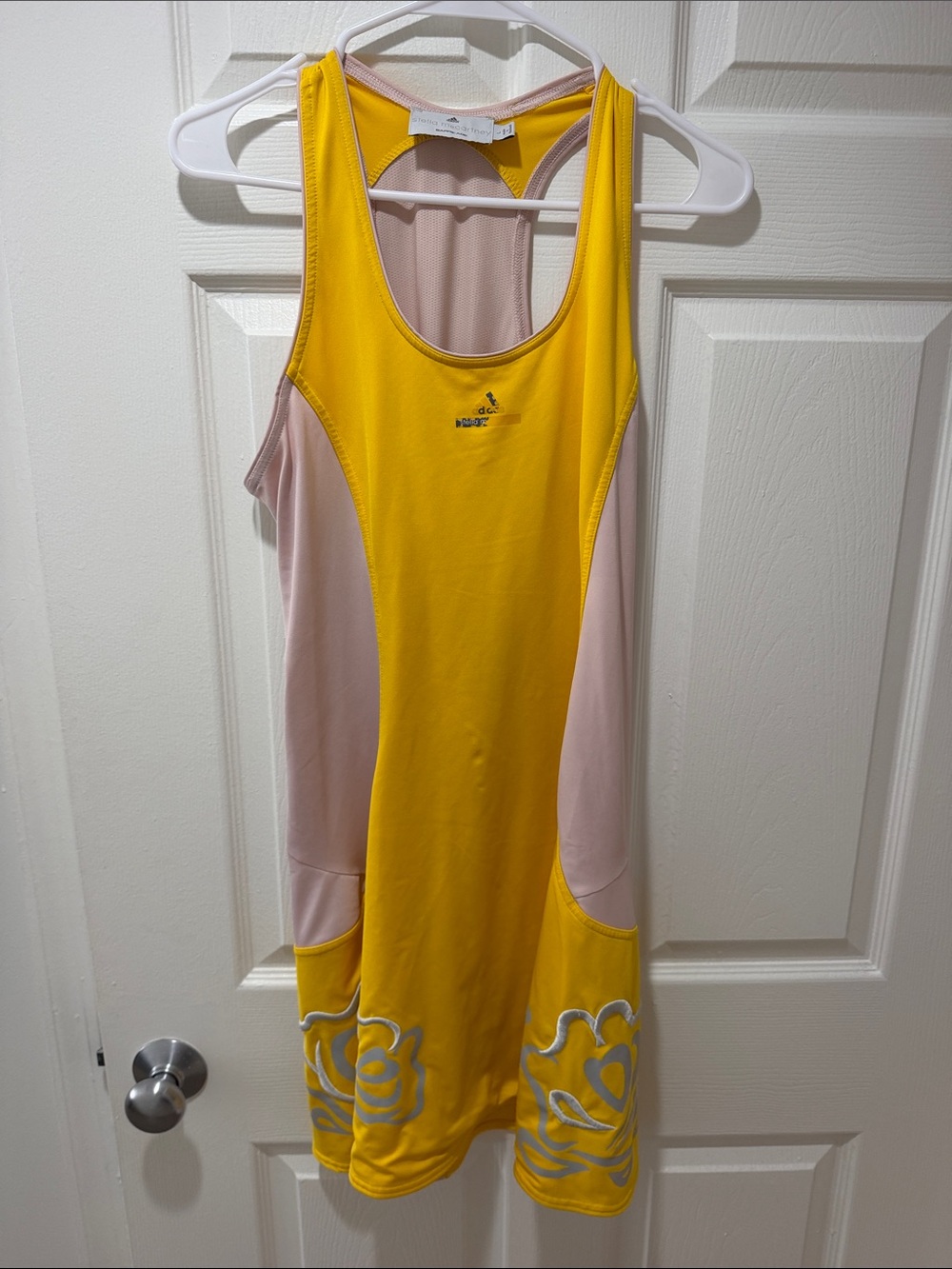 Adidas by Stella McCartney Yellow and Light Pink Athletic tennis Dress L